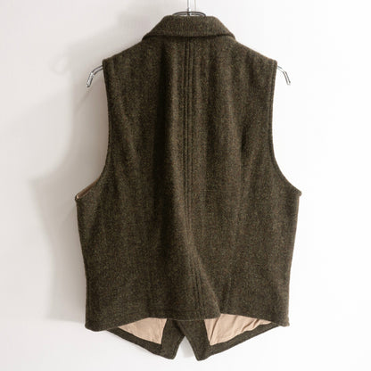 NIGEL CABOURN Mallory Harris Tweed Wool Vest Green Size 50