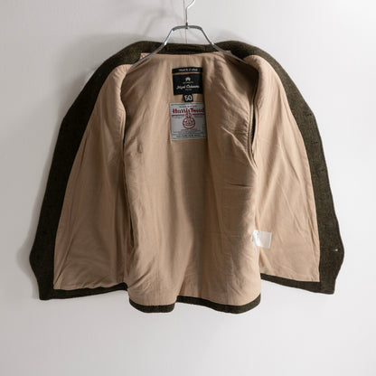 NIGEL CABOURN Mallory Harris Tweed Wool Vest Green Size 50