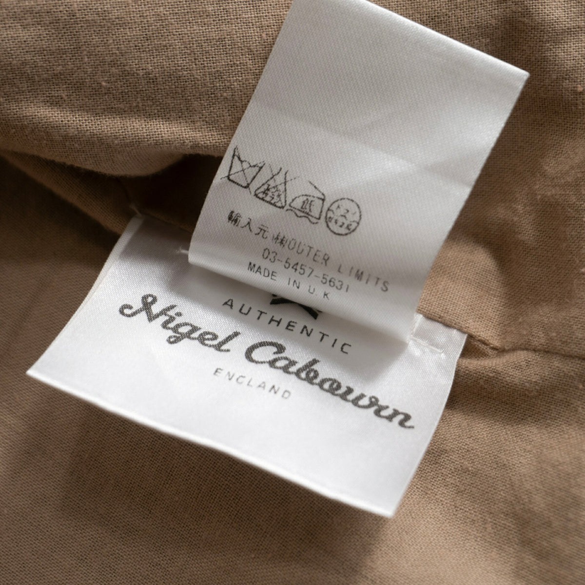 NIGEL CABOURN Mallory Harris Tweed Wool Vest Green Size 50