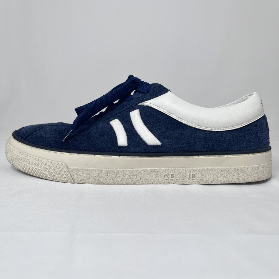 CELINE Sunset Lace-Up Low-Top Sneakers Navy Size 26.0cm