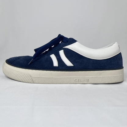 CELINE Sunset Lace-Up Low-Top Sneakers Navy Size 26.0cm