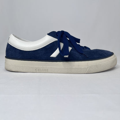 CELINE Sunset Lace-Up Low-Top Sneakers Navy Size 26.0cm