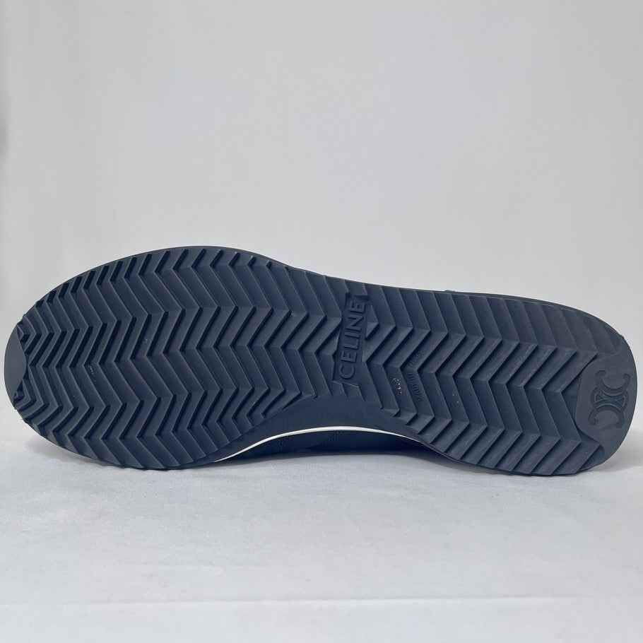 CELINE Triomphe Nylon Suede Low Sneakers Black Size 25.5cm