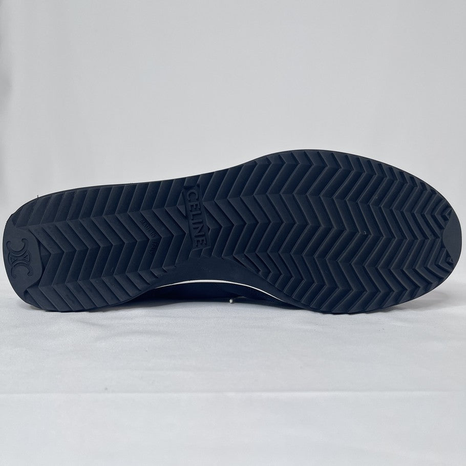 CELINE Triomphe Nylon Suede Low Sneakers Black Size 25.5cm