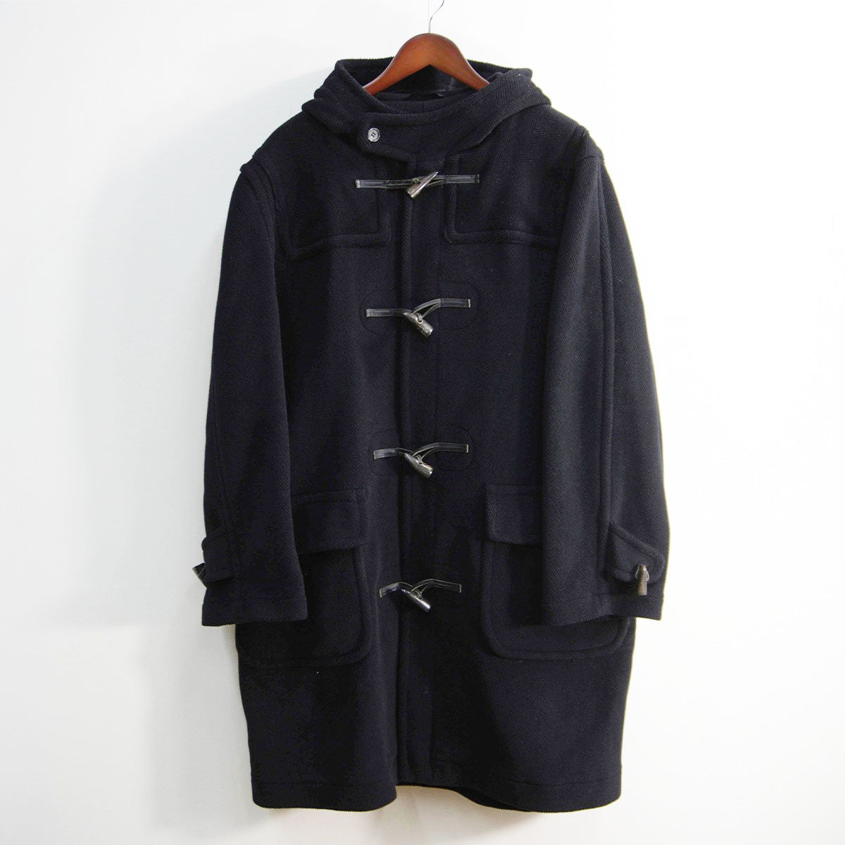 GRENFELL England Herringbone Duffle Coat Black Size 38
