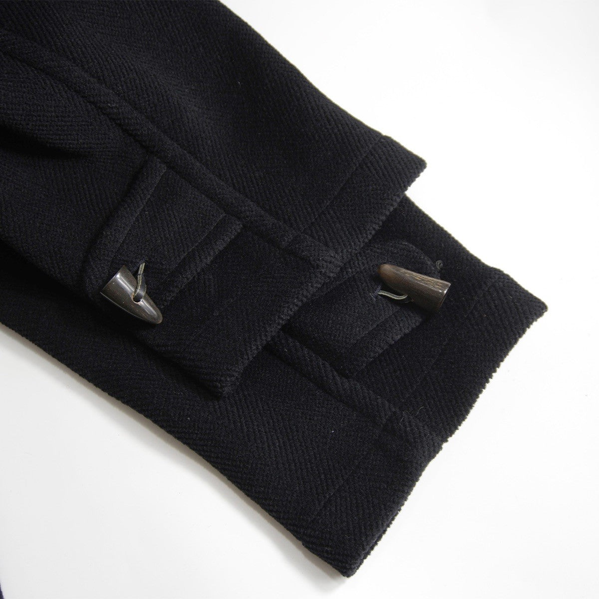 GRENFELL England Herringbone Duffle Coat Black Size 38