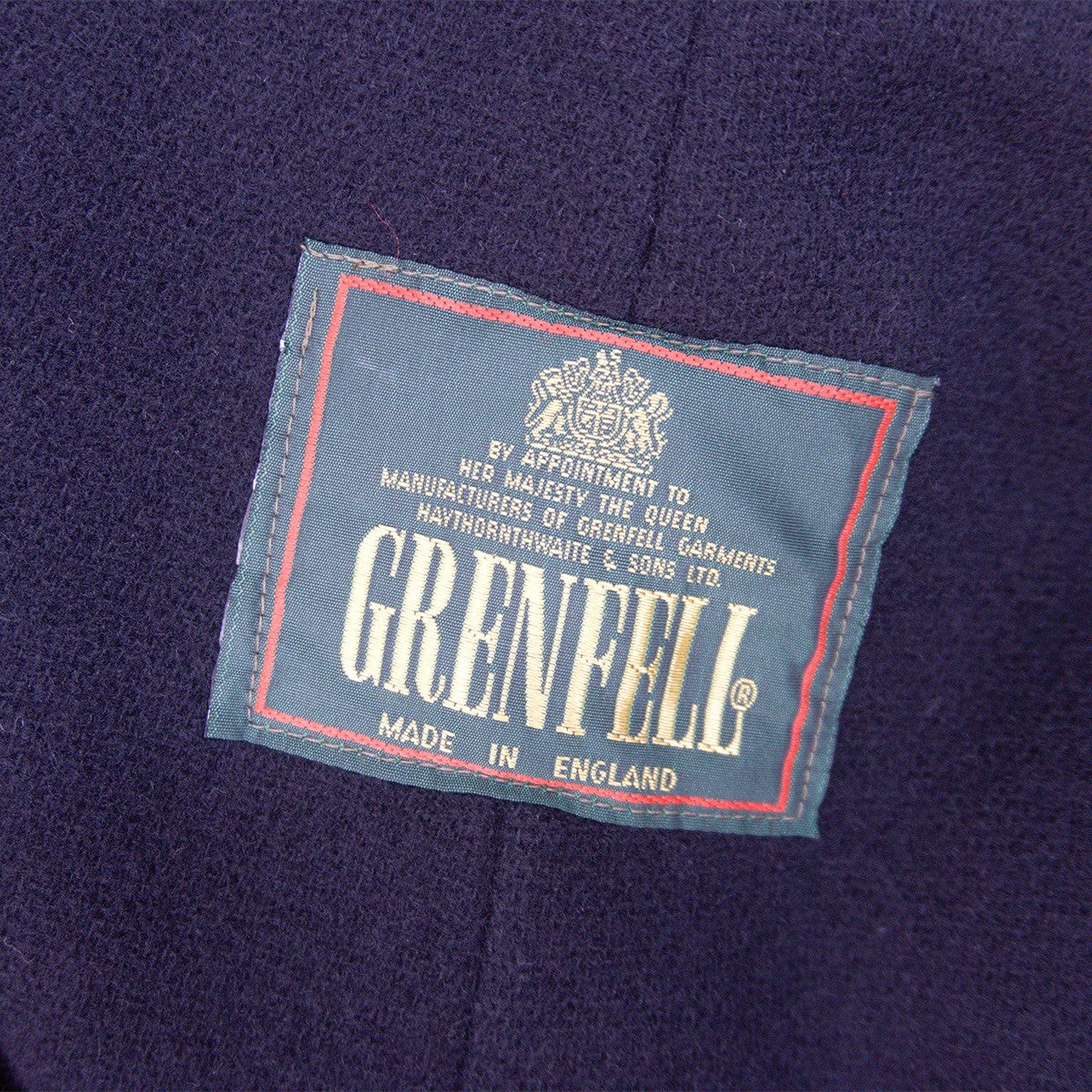 GRENFELL England Herringbone Duffle Coat Black Size 38