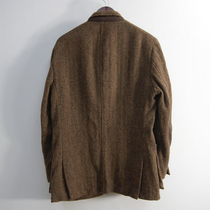 POLO RALPH LAUREN Leather Piping Tweed Jacket Size LL