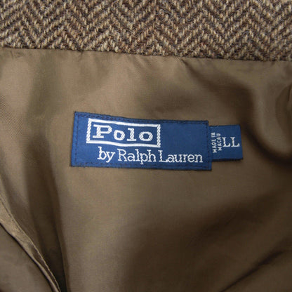 POLO RALPH LAUREN Leather Piping Tweed Jacket Size LL