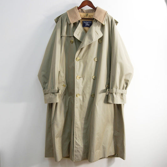 Burberrys 80s-90s Cotton Trench 21 Coat in England Size 48