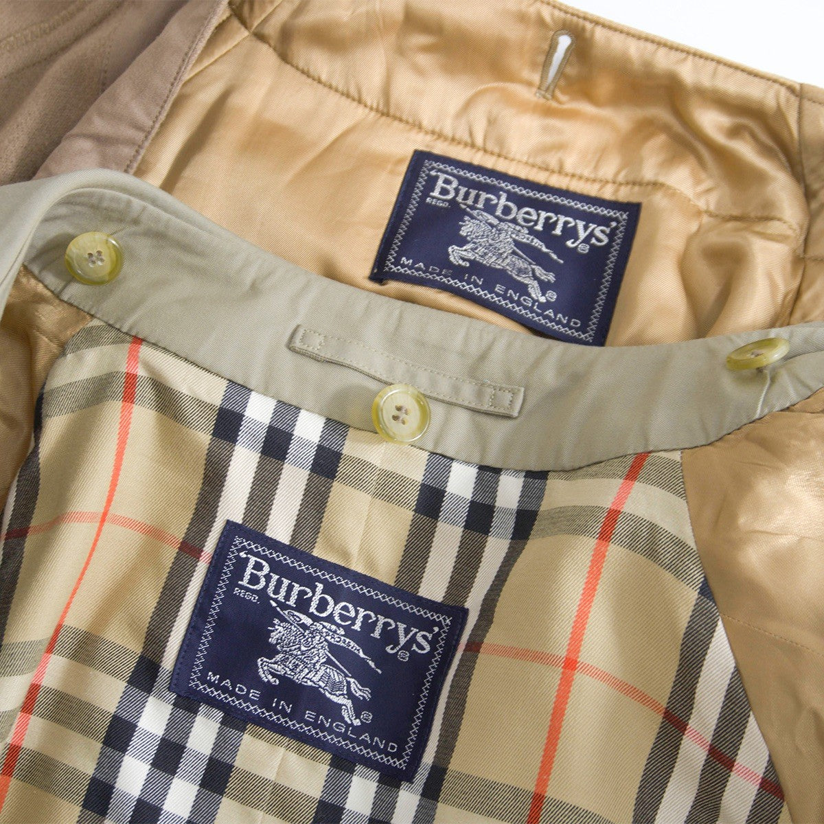 Burberrys 80s-90s Cotton Trench 21 Coat in England Size 48