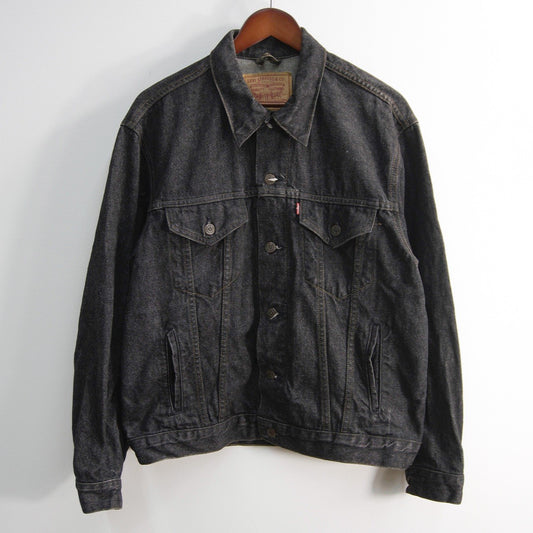 LEVI'S 90s 70503-02 Black Big Silhouette Denim Jacket Size L