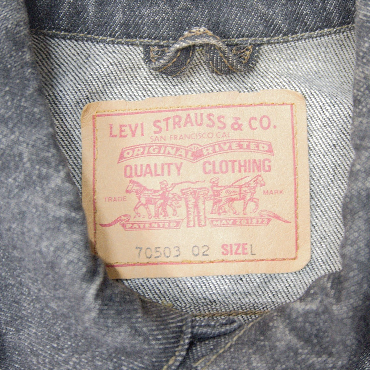 LEVI'S 90s 70503-02 Black Big Silhouette Denim Jacket Size L