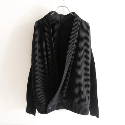 HOMME PLISSE ISSEY MIYAKE Black Pleated Jacket Size 2