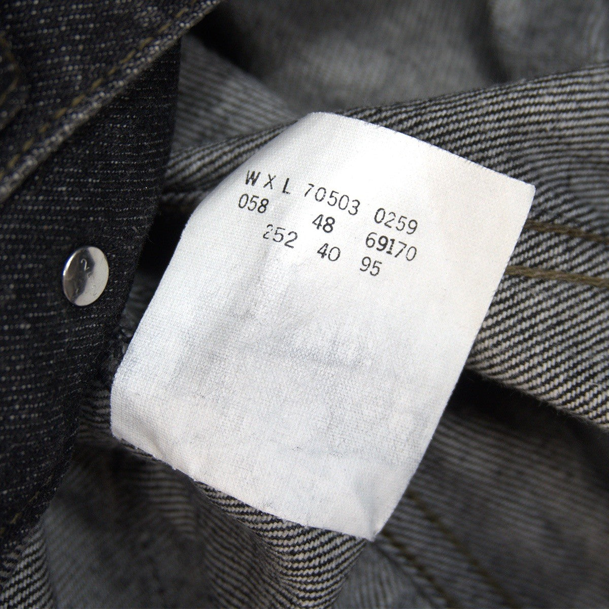 LEVI'S 90s 70503-02 Black Big Silhouette Denim Jacket Size L