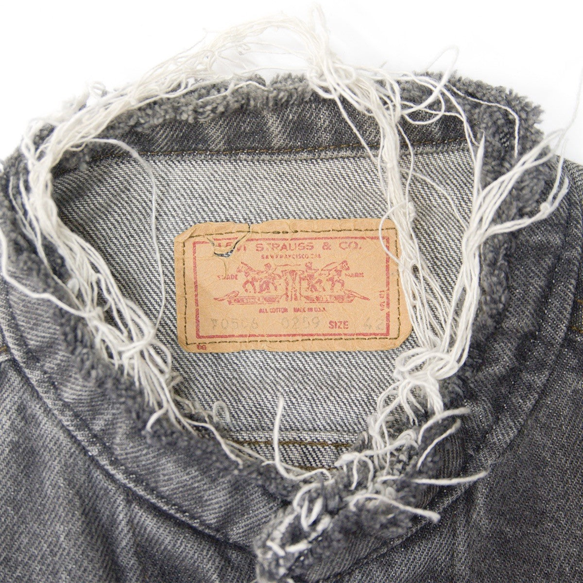 LEVI'S 80s USA 70506-0259 Black Denim Jacket Size 42