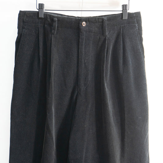 Y's for men 90s Black 2-Tuck Corduroy Pants Size M