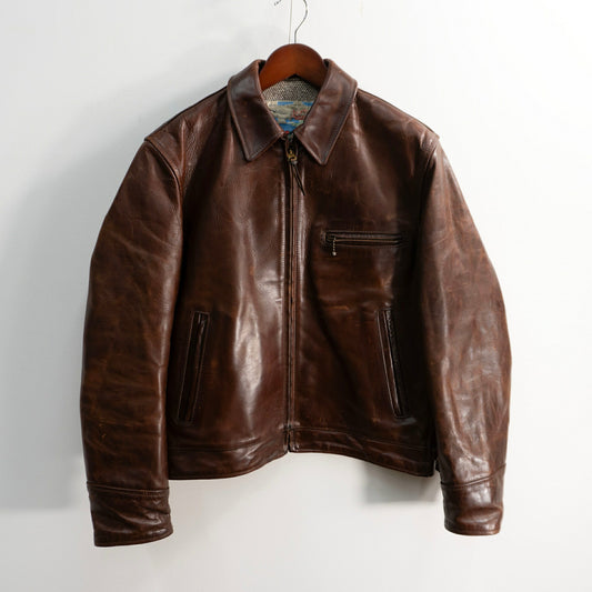 AERO LEATHER Highwayman Brown Leather Jacket Size 38