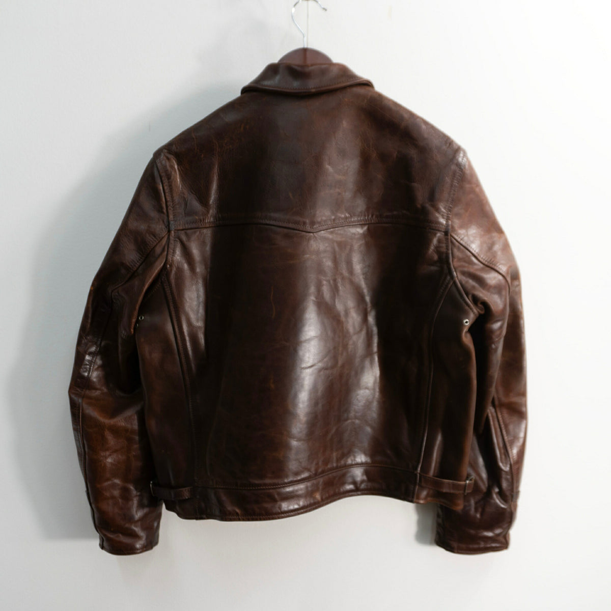 AERO LEATHER Highwayman Brown Leather Jacket Size 38
