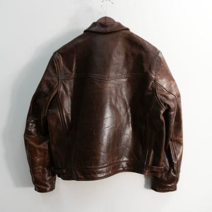 AERO LEATHER Highwayman Brown Leather Jacket Size 38