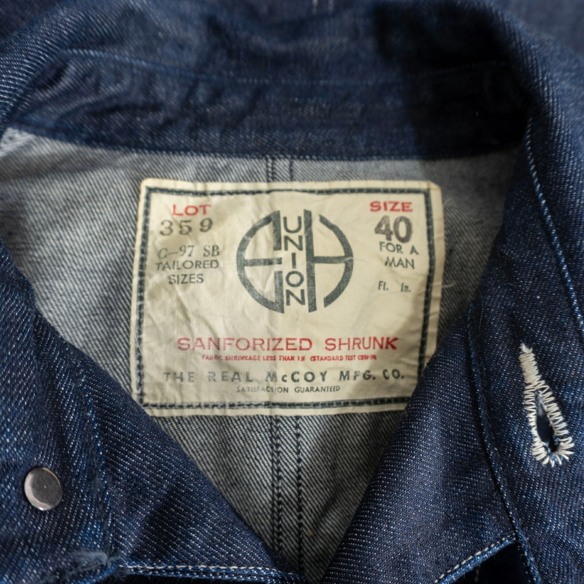 THE REAL McCOY'S Chinstrap Coverall Denim Size 40