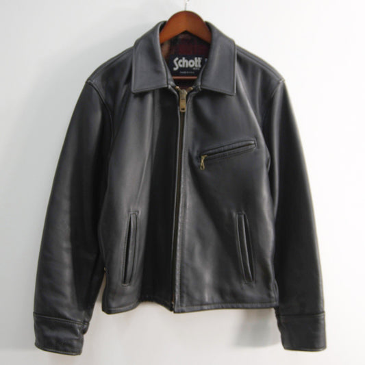 SCHOTT 681 Collared Single Rider Leather USA Made Size 40