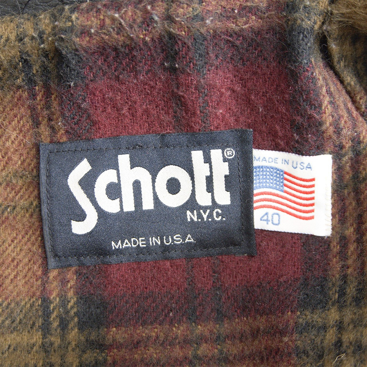 SCHOTT 681 Collared Single Rider Leather USA Made Size 40