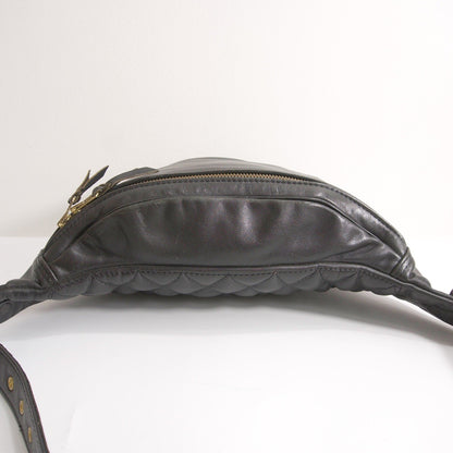 KADOYA HEAD FACTORY Black Leather Waist Bag