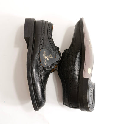REGAL Wingtip Leather Shoes Black Size 24.5EE