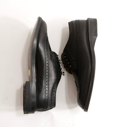 REGAL Wingtip Leather Shoes Black Size 24.5EE