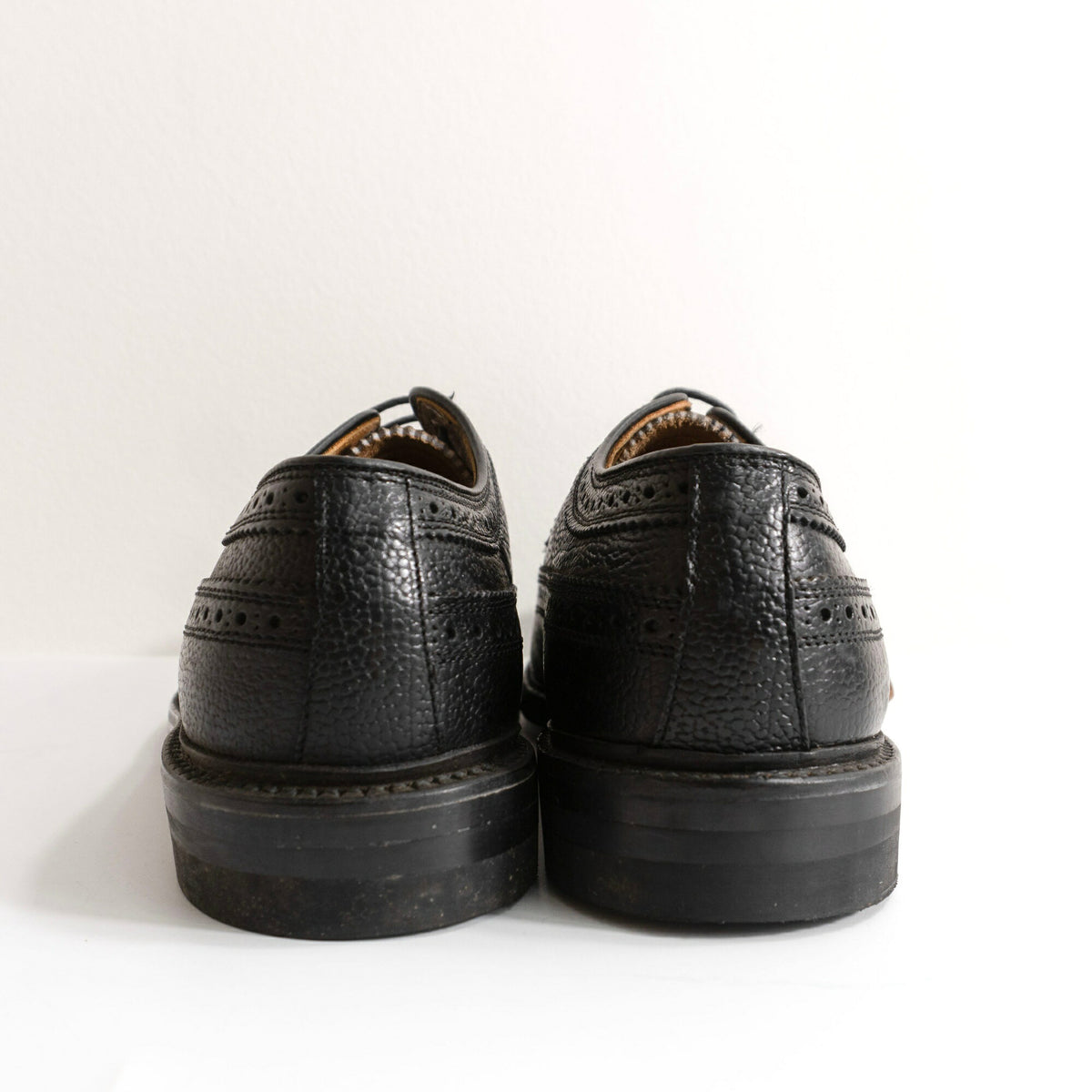 REGAL Wingtip Leather Shoes Black Size 24.5EE