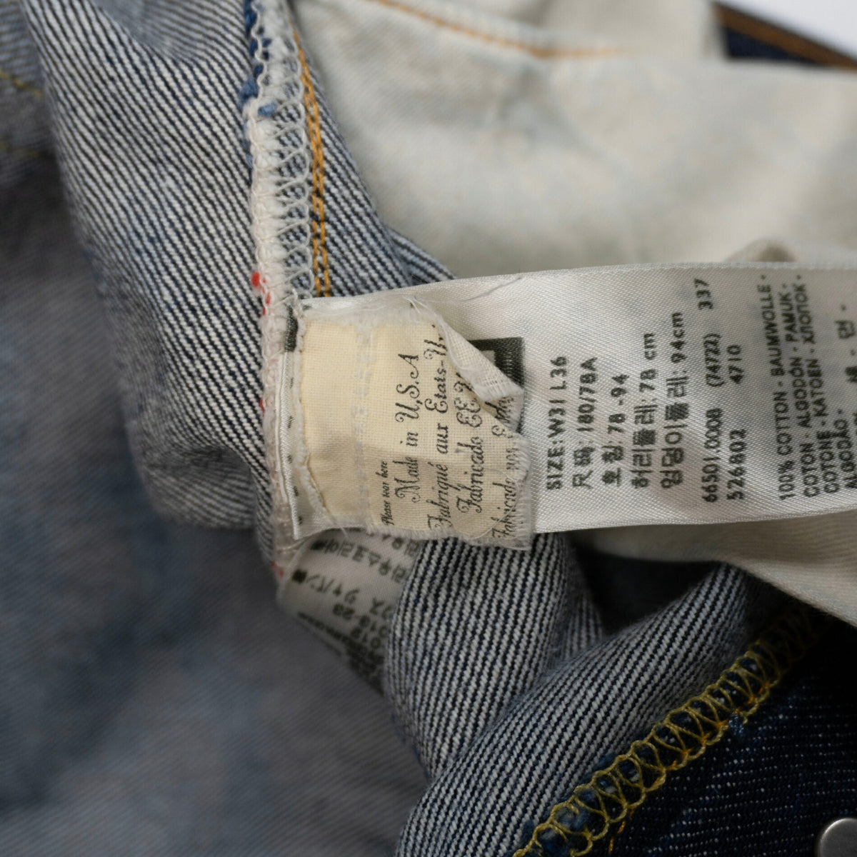 wsm x LEVI'S VINTAGE CLOTHING 66501 501XX Big Jeans USA Size 31×36