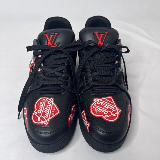 LOUIS VUITTON LV Trainer Leather Sneakers Black Size 26.5cm