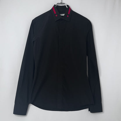 GIVENCHY Star Embroidered Dress Shirt Black Size 37
