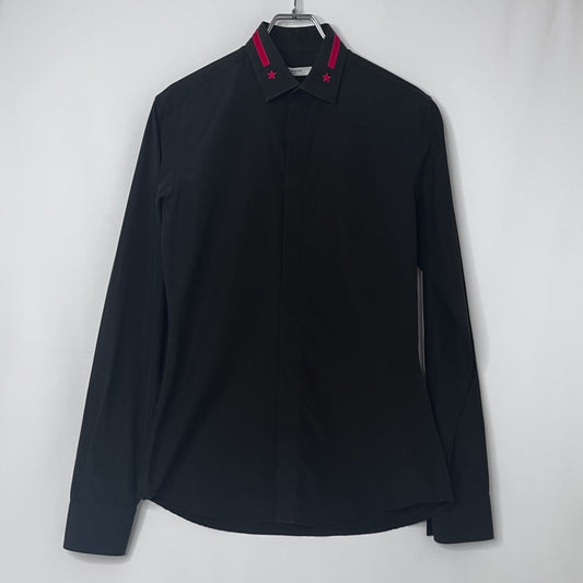 GIVENCHY Star Embroidered Dress Shirt Black Size 37