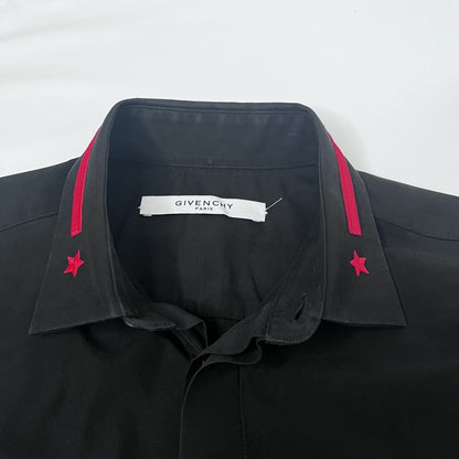 GIVENCHY Star Embroidered Dress Shirt Black Size 37