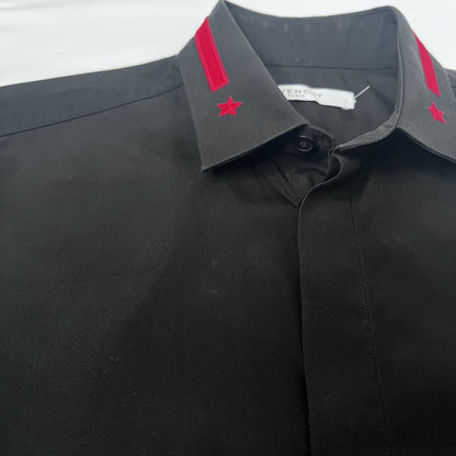 GIVENCHY Star Embroidered Dress Shirt Black Size 37