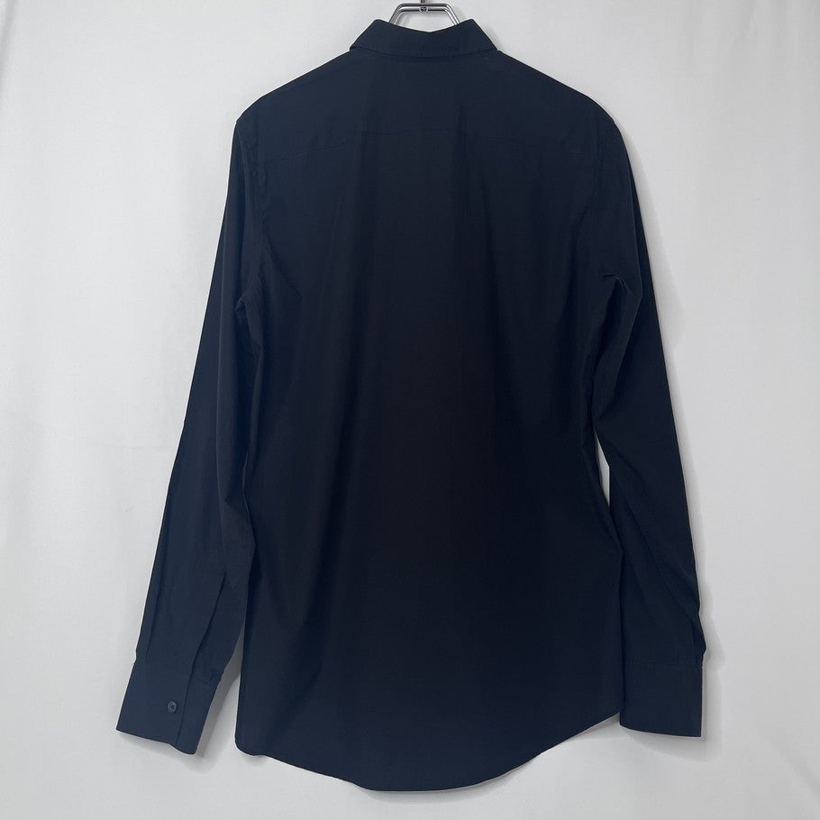 GIVENCHY Faded Logo Poplin Long Sleeve Shirt Black Size 40