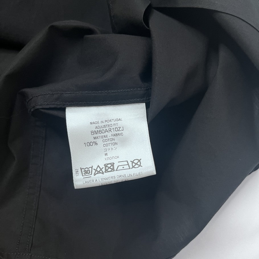 GIVENCHY Faded Logo Poplin Long Sleeve Shirt Black Size 40