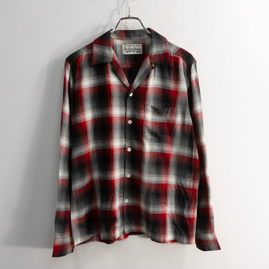 WACKO MARIA Rayon Ombre Check Open Collar Shirt Size M