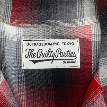 WACKO MARIA Rayon Ombre Check Open Collar Shirt Size M