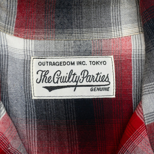 WACKO MARIA Rayon Ombre Check Open Collar Shirt Size M