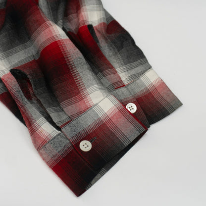 WACKO MARIA Rayon Ombre Check Open Collar Shirt Size M