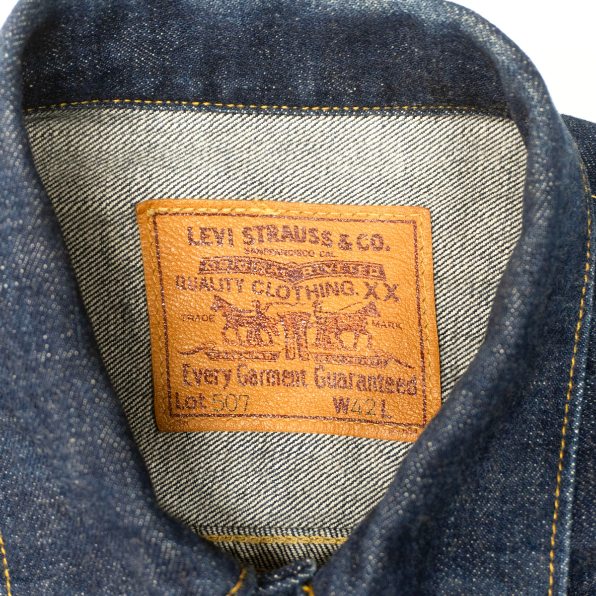 LEVI'S 507XX 2nd Big E Denim Jacket Dark Indigo Size 42