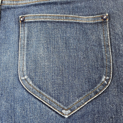 LOUIS VUITTON Leather Patch Stretch Jeans Navy Size 32