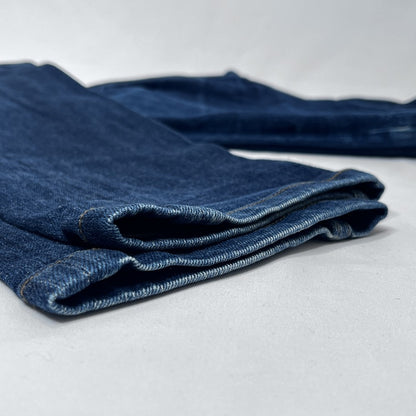 LOUIS VUITTON Leather Patch Stretch Jeans Navy Size 32