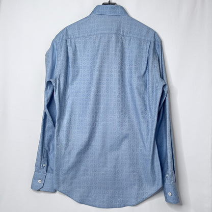 LOUIS VUITTON Monogram Flower Patterned Long Sleeve Light Blue Shirt Size L