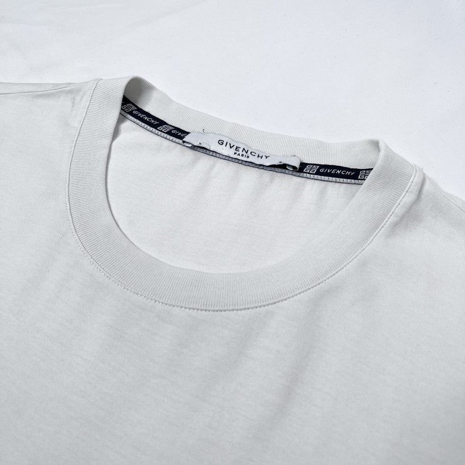 GIVENCHY Vintage Effect Logo T-Shirt White Size L