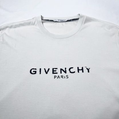 GIVENCHY Vintage Effect Logo T-Shirt White Size L