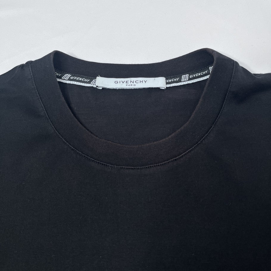 GIVENCHY Vintage Effect Logo T-Shirt Black Size L